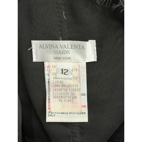 Alvina Valenta Maids Black Strapless Lace Chiffon Gown Sexy Maxi Dress Size 12 - Picture 7 of 8